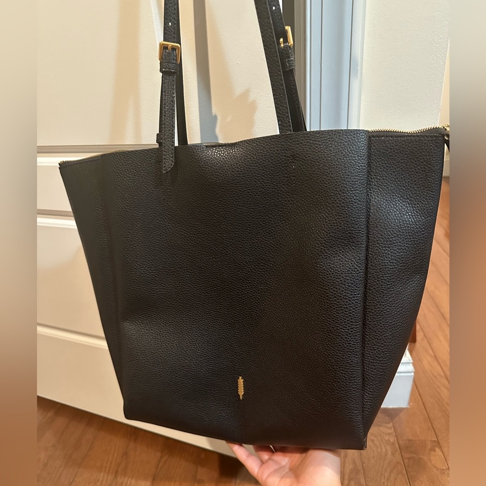 Black Large Leather Tote